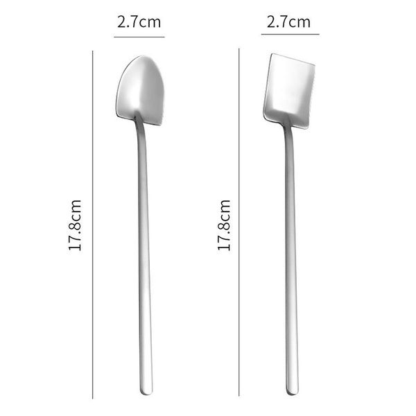 

304stainless steel long handle coffee spoon shovel creative ice spoons tea spoons cocktail mixing spoon flatware bar accessories h jlljwt