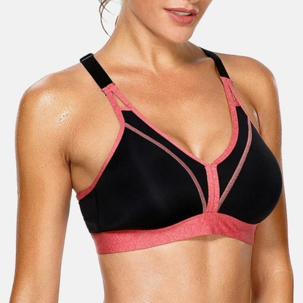 

women yoga sports bra breathable running underwear size s, Red;black
