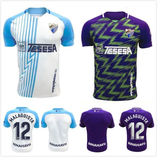 

20 21 malaga cf malaguista mens soccer jerseys new jairo chavarria home white away purple football shirt dani barrio y. rahmani short sleeve, Black;yellow