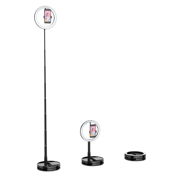 

selfie ring mount live holder adjustable light portable video broadcast mobile phone stand