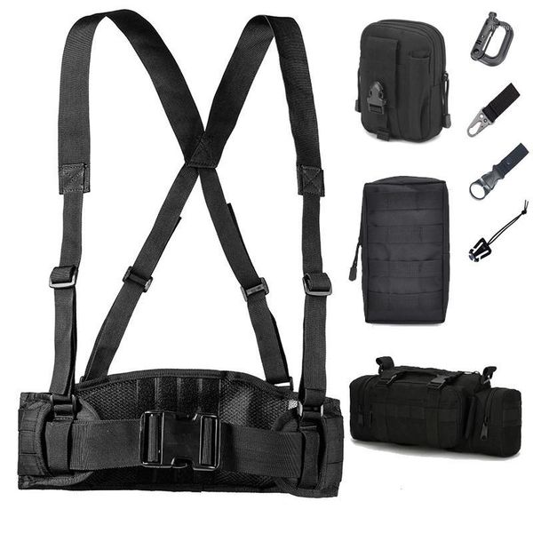 

waist support tactical molle battle belt adjustable men war combat girdle army special forces swat portable soft padded1, Black;gray