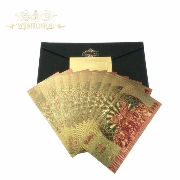 

10шт лот новый дизайн китай золото банкнота dragon китай валюты bill 1000 rmb банкнота за деньги коллекция jllexr ly_bags