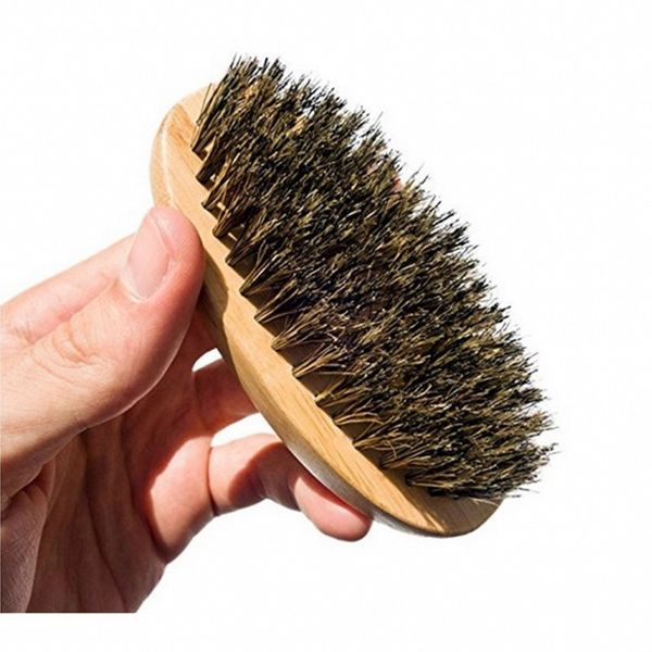 

bamboo beard brush boar bristles wooden oval facial cleaning men grooming no handle hair brushes 4 8zc g2