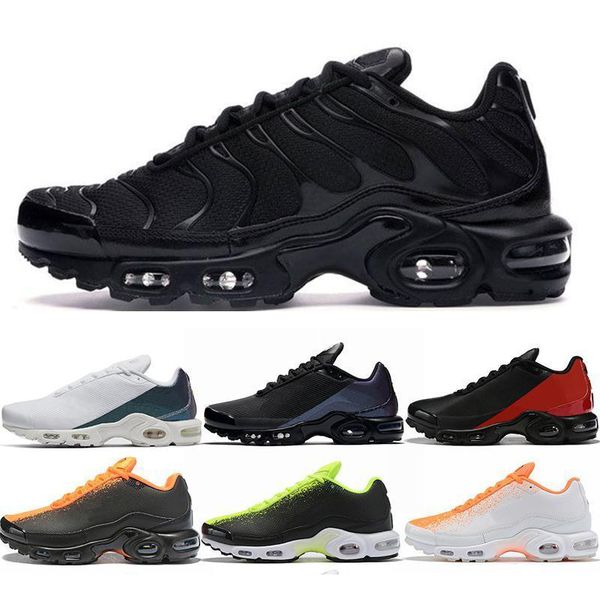 

020 tn plus ultra se mercurial men running shoes chaussures triple black volt hyper blue mens trainers sneakers athletic sp