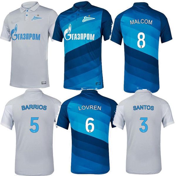 

20 21 fc zenit st. petersburg soccer jersey home away blue gray malcom lovren 2020 2021 santos barrios football shirt maillots de foot, Black;yellow