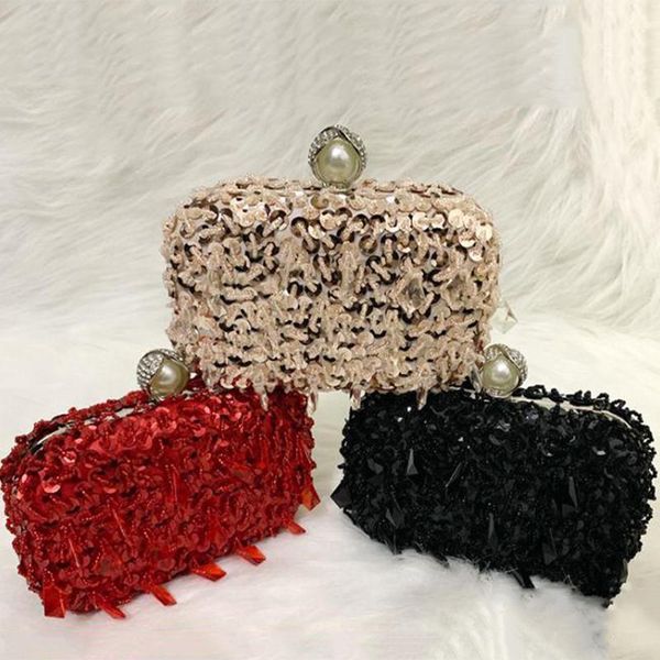 

new arrival black 3 colors sequins beaded women evening purse sparkling ladies party prom shoulder bag crossbody mini handbags1