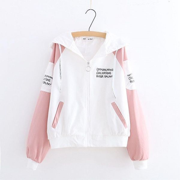 

women's jackets 2020 autumn hooded causal windbreaker famale basic coats loose zipper famale outwears lightweight plus size p619, Black;brown
