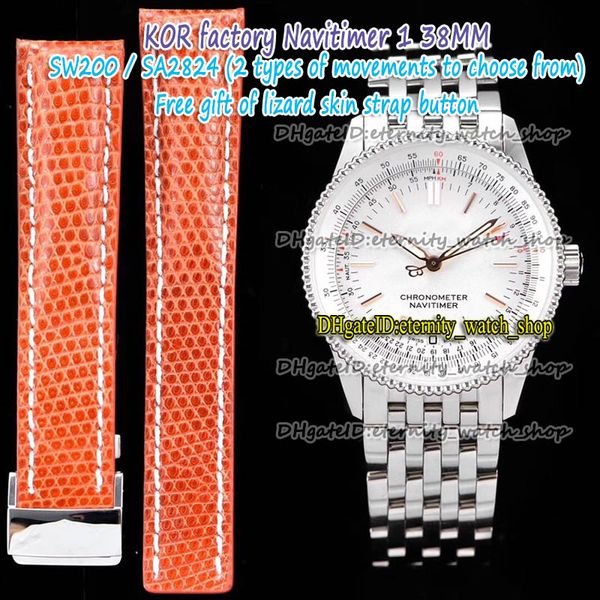 

korf version 1 38mm sw200 eta 2824 automatic white dial u17325211g1u1 mens watch two way rotation bezel u17325211g1p2 eternity watches, Slivery;brown