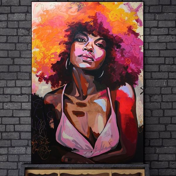

watercolor fashion girls figure oil painting abstract wall art african woman posters prints wall picture for living room home decor