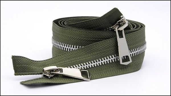 

5120cm noble double slider metal zippers diy down jackets coat double open end long zipper clothing accessories home textile wmtrln
