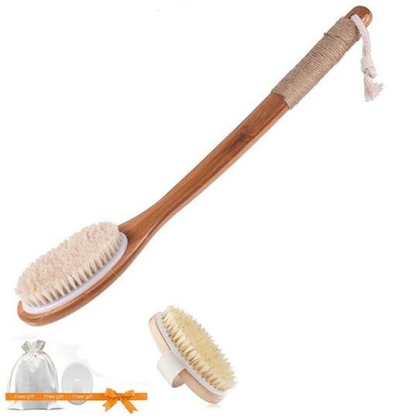 

treesmile натуральная щетина ванна кисти спа женщина мужчина уход за кожей сухая щетка для тела отшелушивающий деревянный массаж тела душ ще