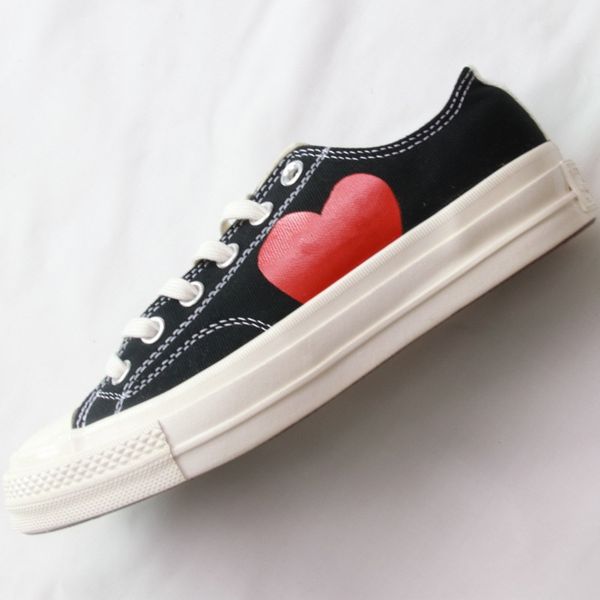 

1970s canvas athletic shoes classic campus joker canvas shoes fashion jointly name cdg play big eyes casual training sneakers rubber, Black
