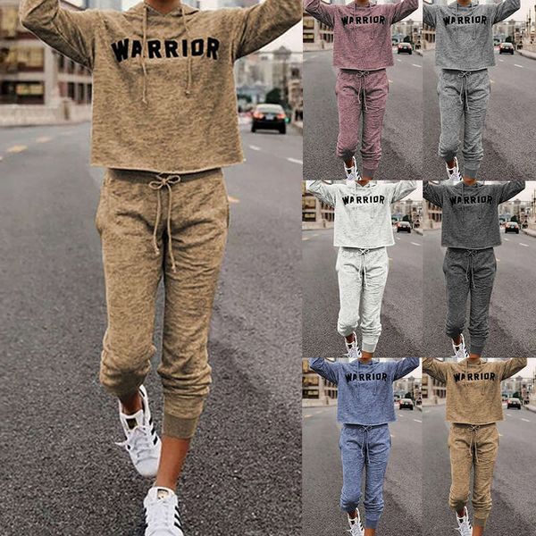 

new women's english long sleeve sweater pants sportswear set, Gray