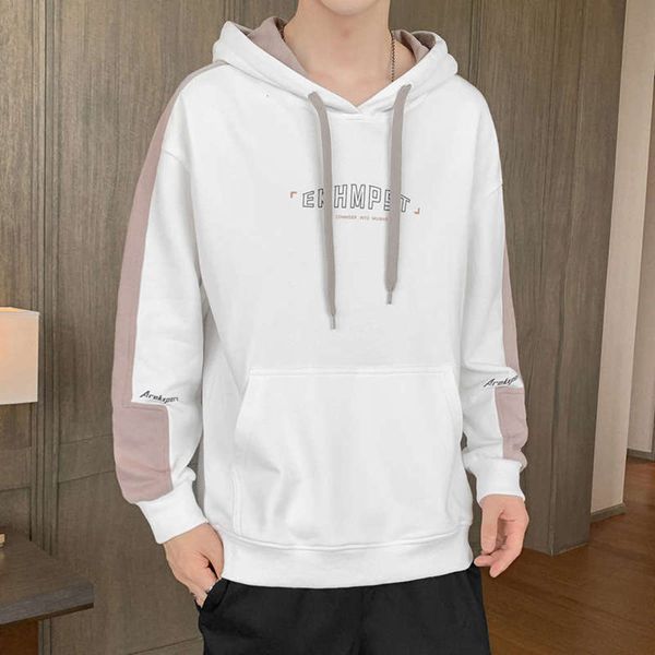 

brand long sleeve sweater men's fashion 2020 new autumn loose round neck trend autumn casual top, Black