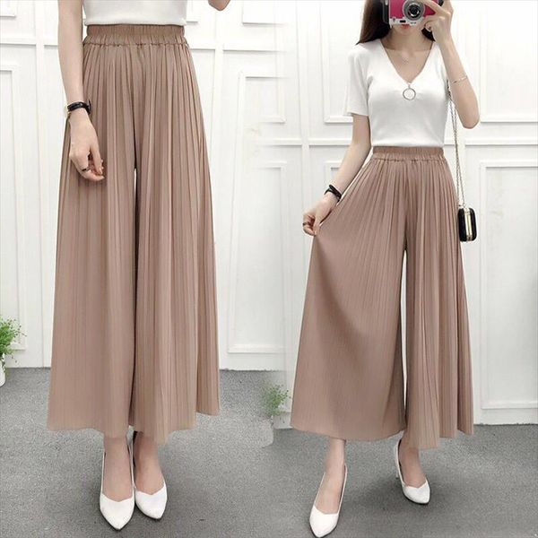 

ladies wide leg trousers solid color thin loose casual pants for summer mx8 drop shipping good quality, Black;white