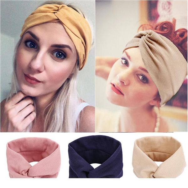

solid cotton cross women hairband summer fashion yoga headband sports elastic korean headband hair accessorie qyllwq