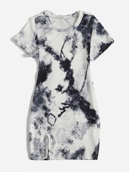 

toddler girls 1pc tie dye split hem dress she, Red;yellow