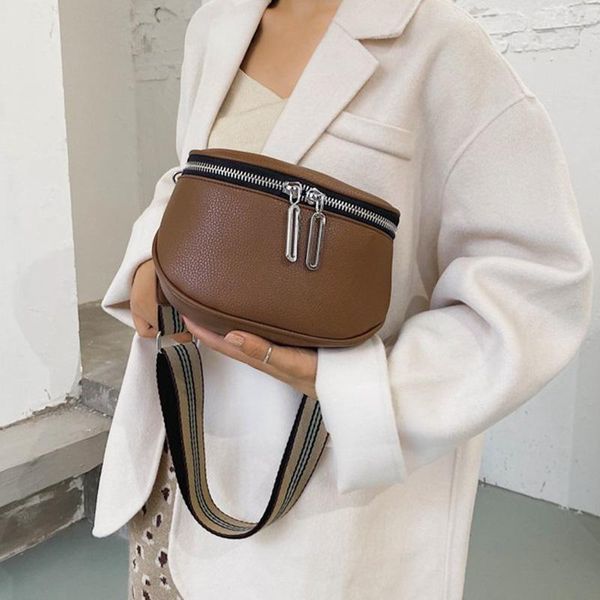 

fanny pack fashion leather waist belt bag women crossbody chest pack girl phone shoulder waist bags semicircle