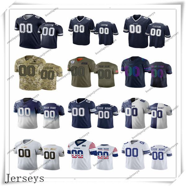 

custom dallas cowboys men women youth youth kids #00 any name and number black white red navy green blue gray football jerseys, Black;red