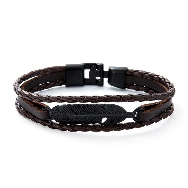 

eif dock new fashion multilayer black leather vintage bronze arrow bracelet anchor bracelet for men women par qylqsz