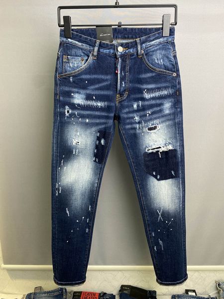 

italian european and american fashion men's casual jeans, high-grade washing, pure hand grinding, quality optimization la09827, Blue