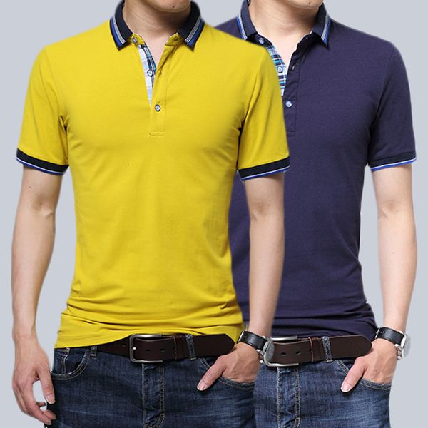 

short sleeve cotton lapel polo shirt men's summer color korean t-shirt, White;black