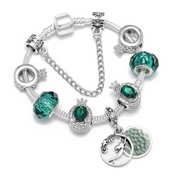 

o-shaped crown bead diy bracelet jewelry for women pandora style european bead bracelet jewelry, Black