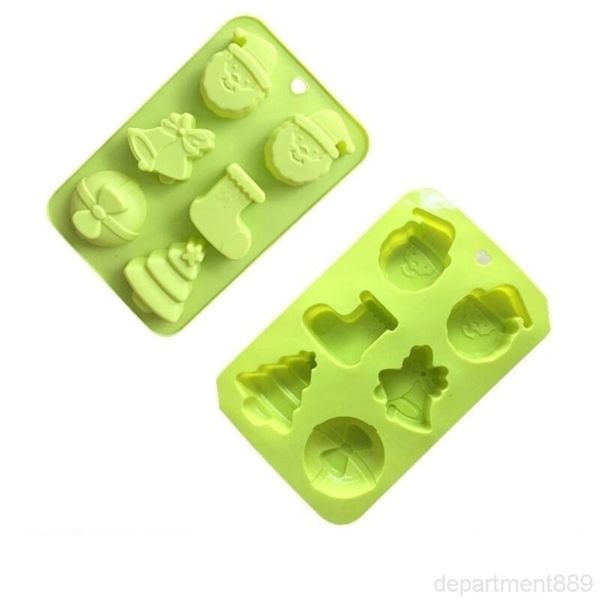 

diy cook mould series gift 6 even christmas socks small trees santa claus head silica gel cake model owa2330