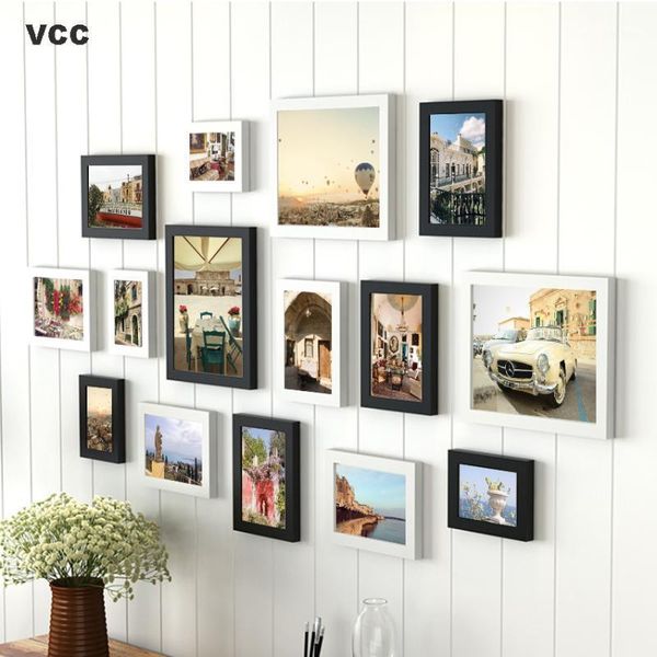 

frames 15pcs/set wood picture for wall hanging, po frame with classic wooden home decor1