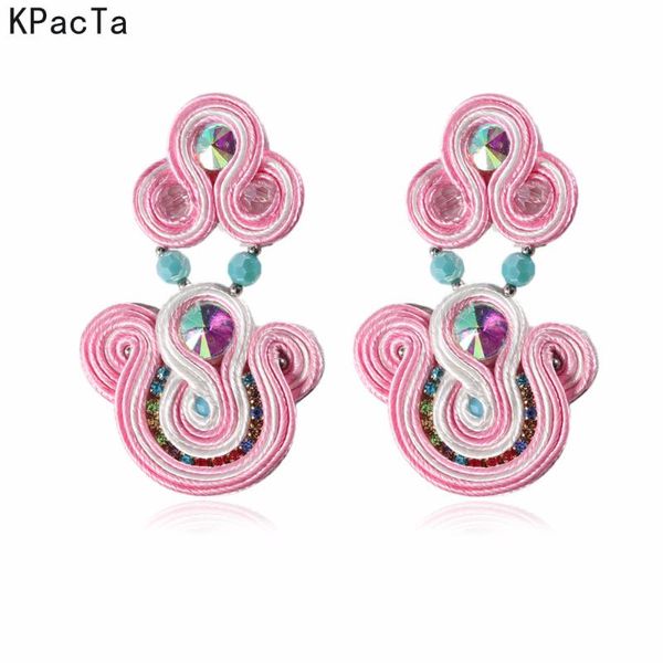

dangle & chandelier handmade production leather exquisite big earrings for women soutache ethnic style long drop earring party fashion jewel, Silver