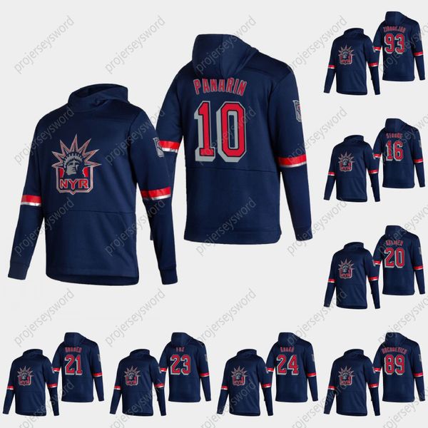 

new york rangers 2021 reverse retro pullover hoodie artemi panarin chris kreider kaapo kakko pavel buchnevich mika zibanejad adam fox, Black;red