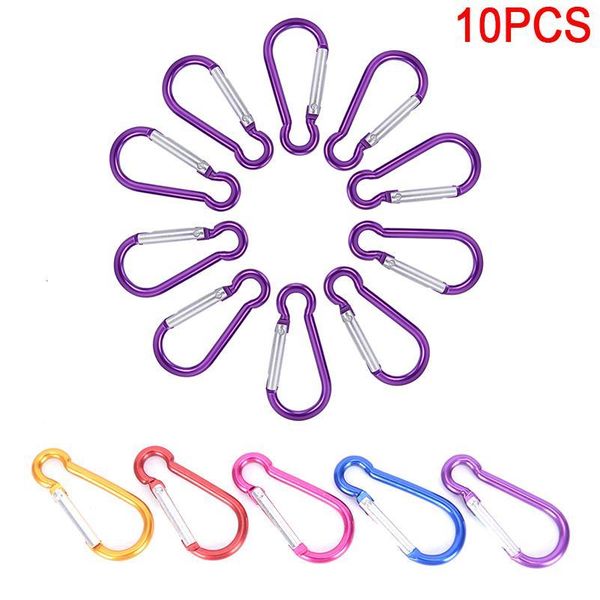 

10pcs aluminum alloy carabiner d-ring key chain clip keychain hiking camp mountaineering hook climbing acc jllnqs