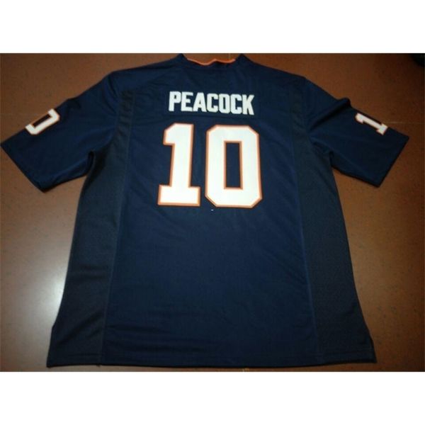 

3740 virginia #10 jamari peacock real full embroidery college jersey size s-4xl or custom any name or number jersey, Black