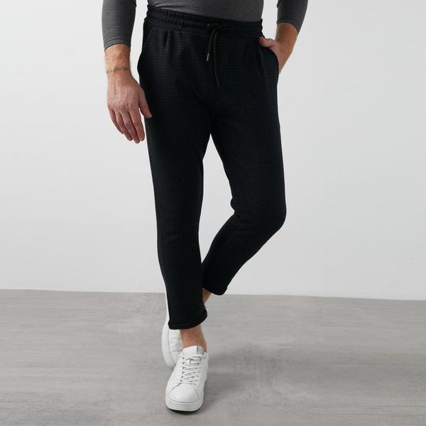 

men's pants buratti slim fit short bell-bottomed male me21w610103, Black
