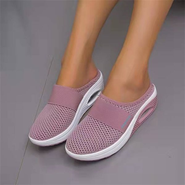 

women casual platform wedge slippers vintage premium sandals female anti-slip house retro shoes orthopedic diabetic sandals 220304, Black