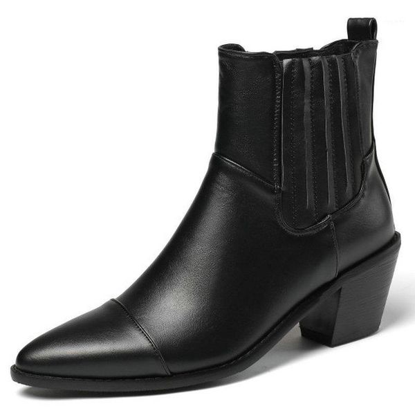 

zawsthia new punk lady pumps winter shoes drop shipping female ankle boots thick high heels plus size 45 461, Black