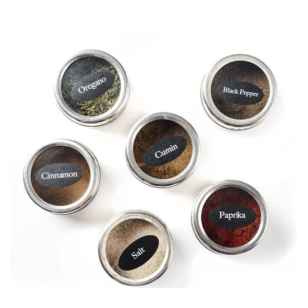 

salt shaker magnetic spice jar set with stickers stainless steel spice tins spice storage container pepper sea jllsoa loveshop01