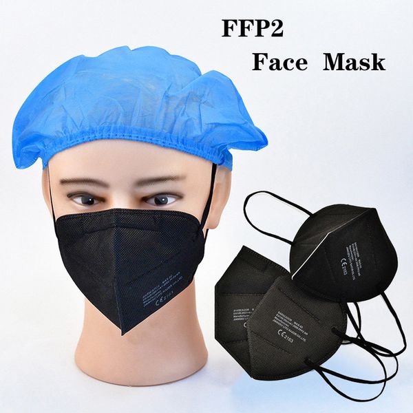 

ffp2 face mask ce 2163 certificate 5-layer protective face mask dust-proof anti-dropping mask dhl ing, Black