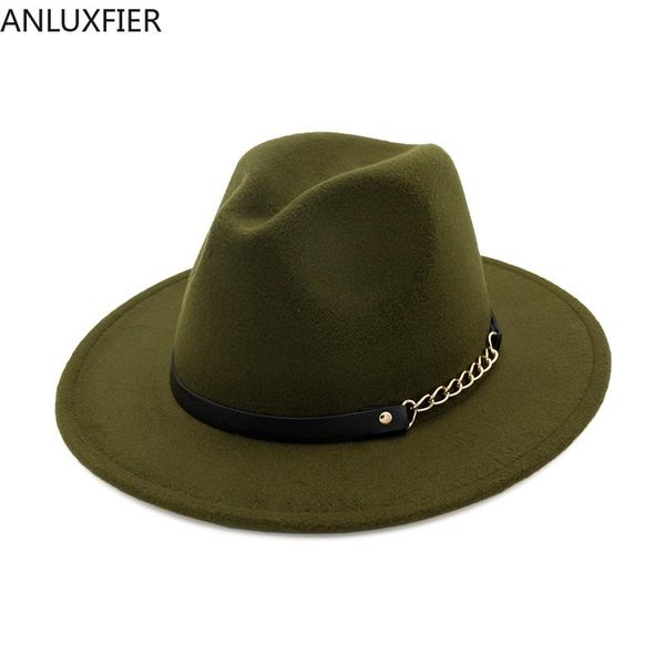 

wide brim hats h7550 autumn winter wool fedoras hat women men woolen felt flat eave cap female solid color simple banquet party caps, Blue;gray