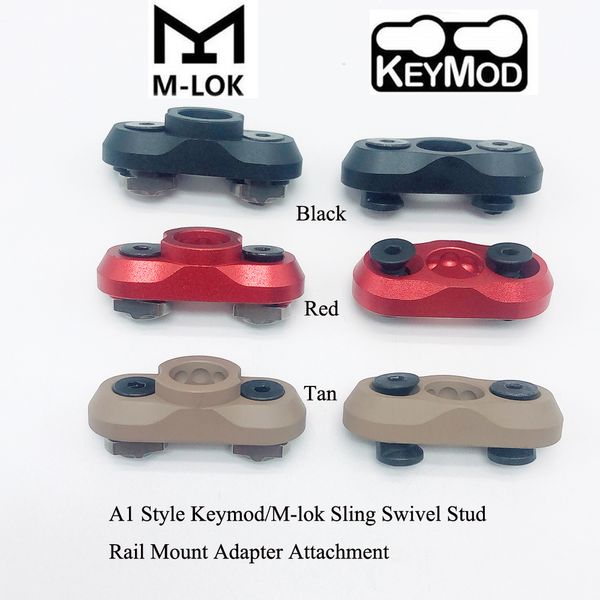 A1 Style Keymod/M-Lok Rail Mount Adapter Attachment_Black/Rot/Bräune Farbanpassungsschlüsselmod/MLOK Handschütze Schiene