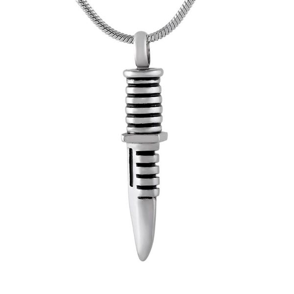 

316l stainless steel army knife cremation urn pendant for ash urn men's cremation keepsake jewelry necklace+funnel include, Silver