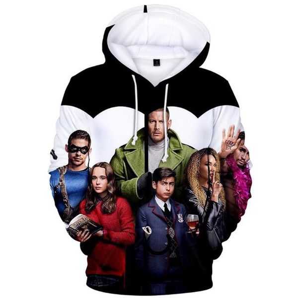 

print umbrella hip cosplay the oversized academy 3d sweatshirts hoodies hooded hop women/men pullover jacket streetwear costume ingrv, Black;white