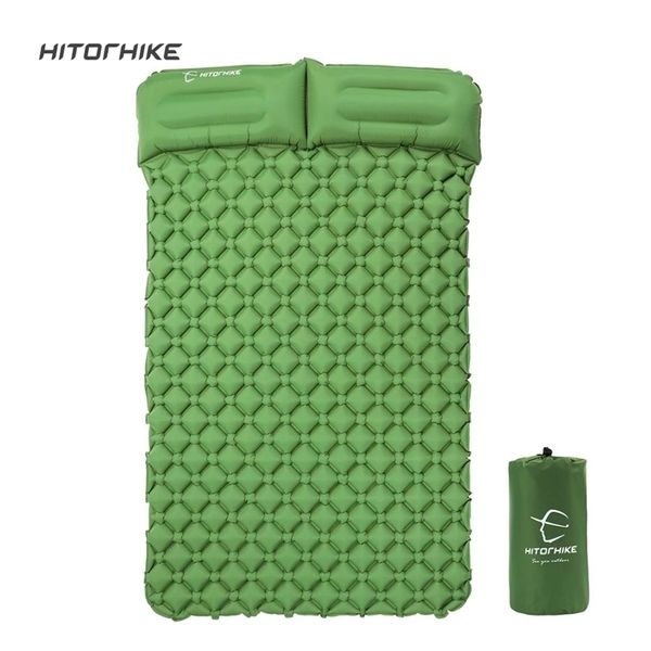 Hitorhike innovativo materassino a riempimento rapido air bag materassino da campeggio materasso gonfiabile con cuscino salvavita 1.2g cuscino 220216