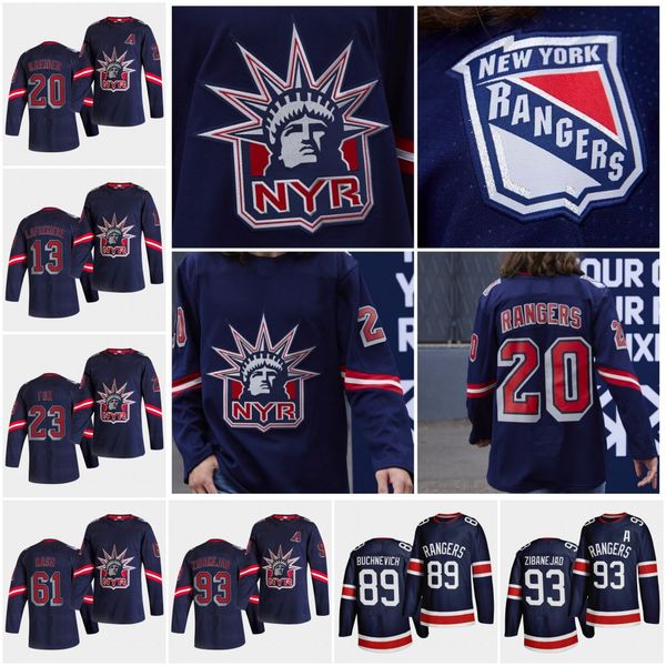 

13 alexis lafreniere youth new york rangers 2021 reverse retro jerseys kaapo kakk brady skjei filip chytil marc staa tony deangelo jersey, Black