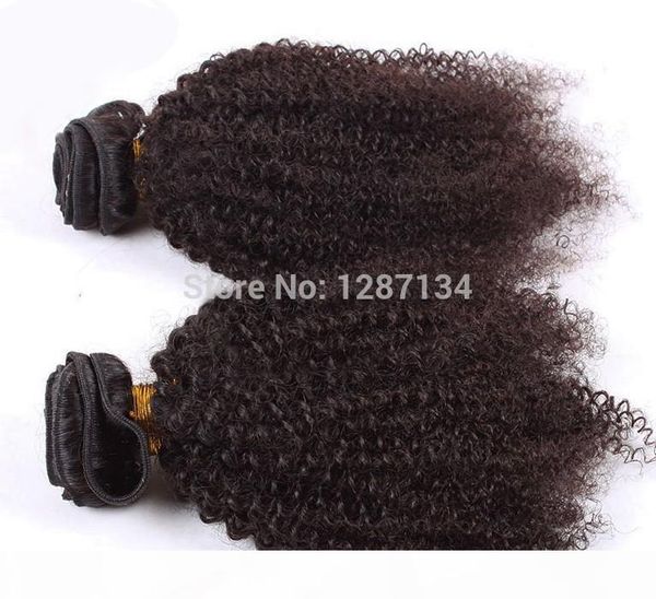 

natural color hair weaves grade 5a+ unprocessed virgin brazilian afro kinky curly hair 1pc lot 100% human remy brazilian hair, Black