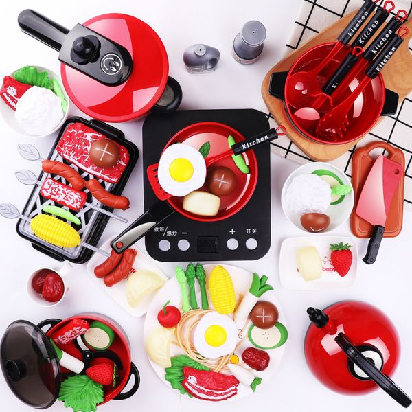 

44 pieces children mini kitchen toys cookware pot pan kids pretend play toy cook simulation kitchen utensils toys for children q1217
