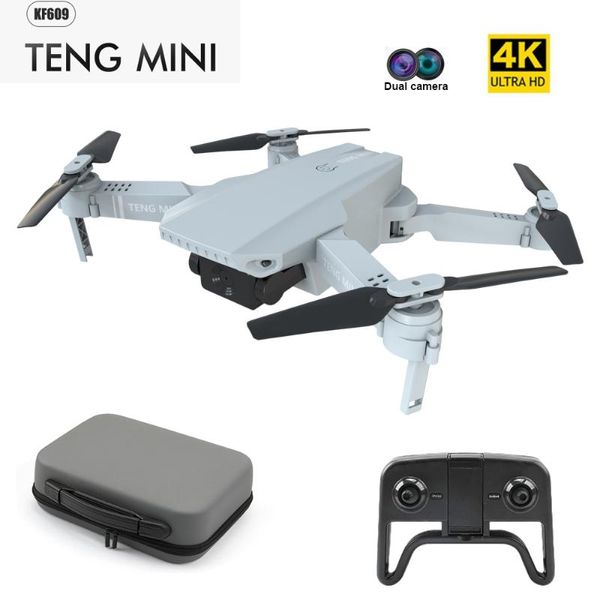 

drones kf609 4k hd camera rc mini foldable drone with wifi fpv selfie optical flow stable height quadcopter helicopter toy e58