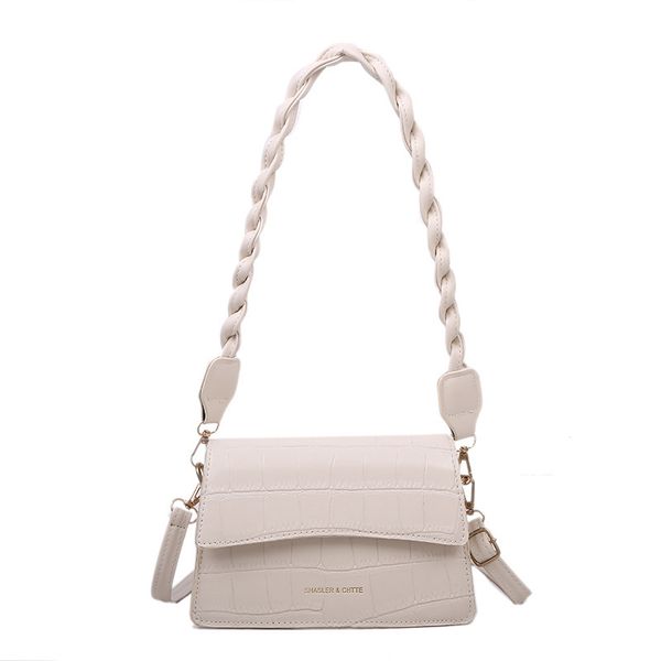 

french niche ladies bags 2020 will see new fashion crocodile small pattern square courier shoulder bag