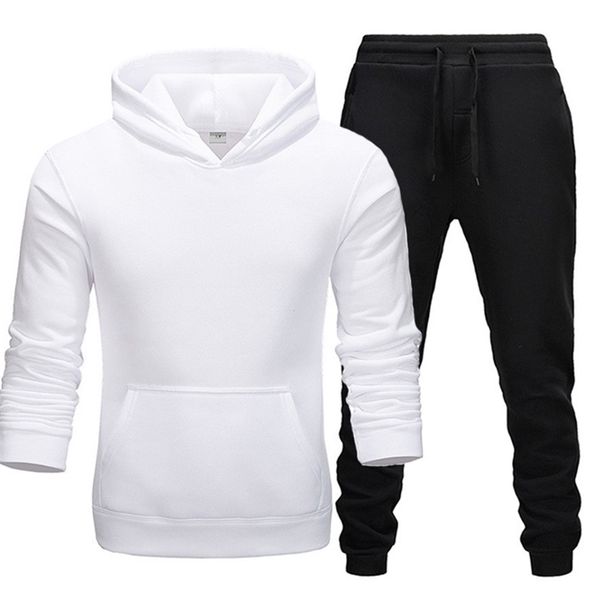 

two pieces sets men clothing autumn winter tracksuit male full sleeve hooded hoodies pants outfit casual sweatshirts ropa hombre 201130, Gray