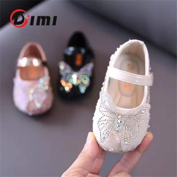 

dimi 2020 autumn baby girls shoes soft comfortable toddler princess shoes fashion cute bow rhinestone shiny infant shoe for girl lj201214